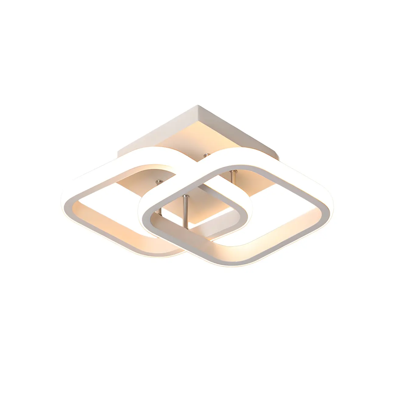 Black Geometric Metal LED Semi Flush Mount Ceiling Light | homeyfad