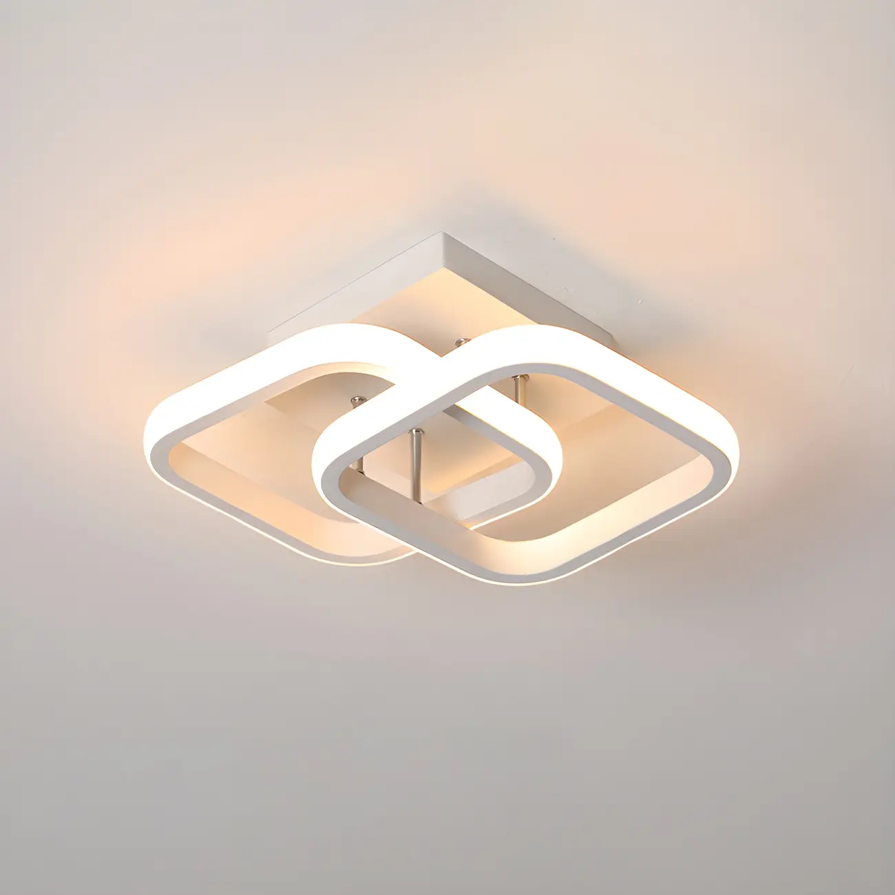 Black Geometric Metal LED Semi Flush Mount Ceiling Light | homeyfad