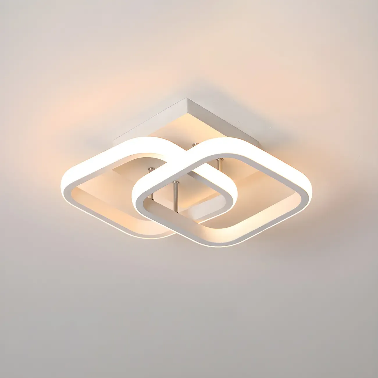 Black Geometric Metal LED Semi Flush Mount Ceiling Light