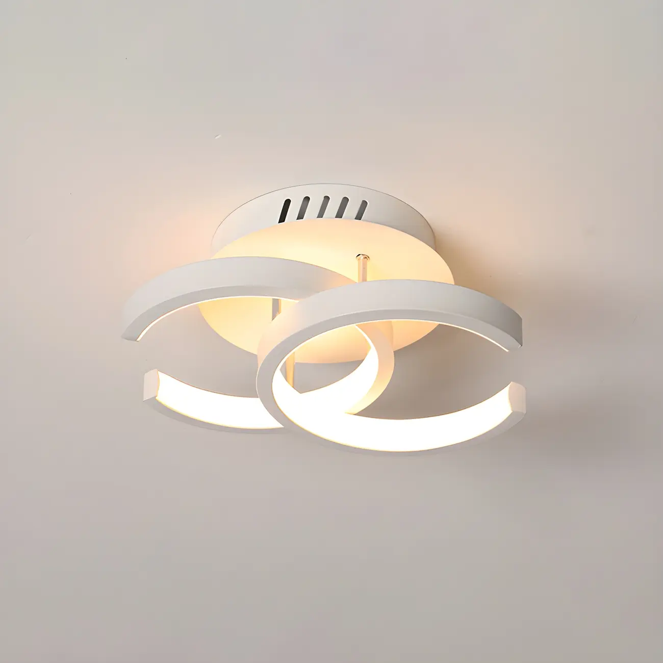 Black Geometric Metal LED Semi Flush Mount Ceiling Light | homeyfad