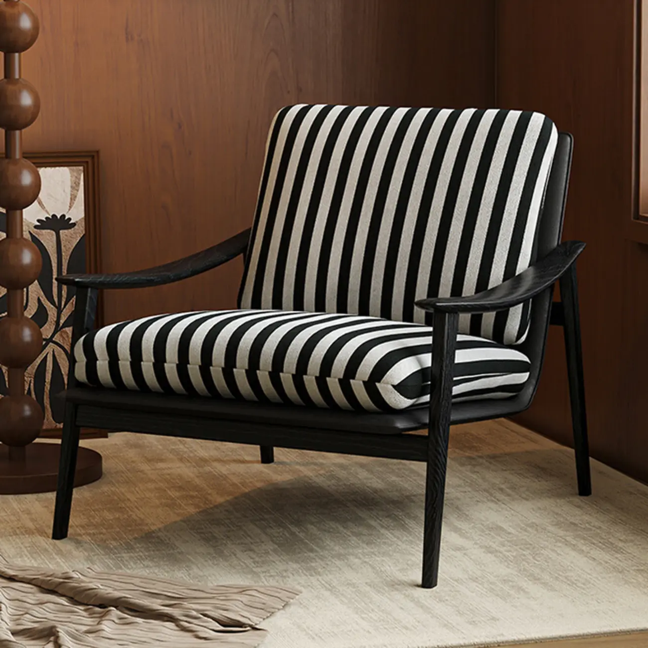 Jacquard Fabric Accent Chair for Living Rooms Image - 4 | homeyfad