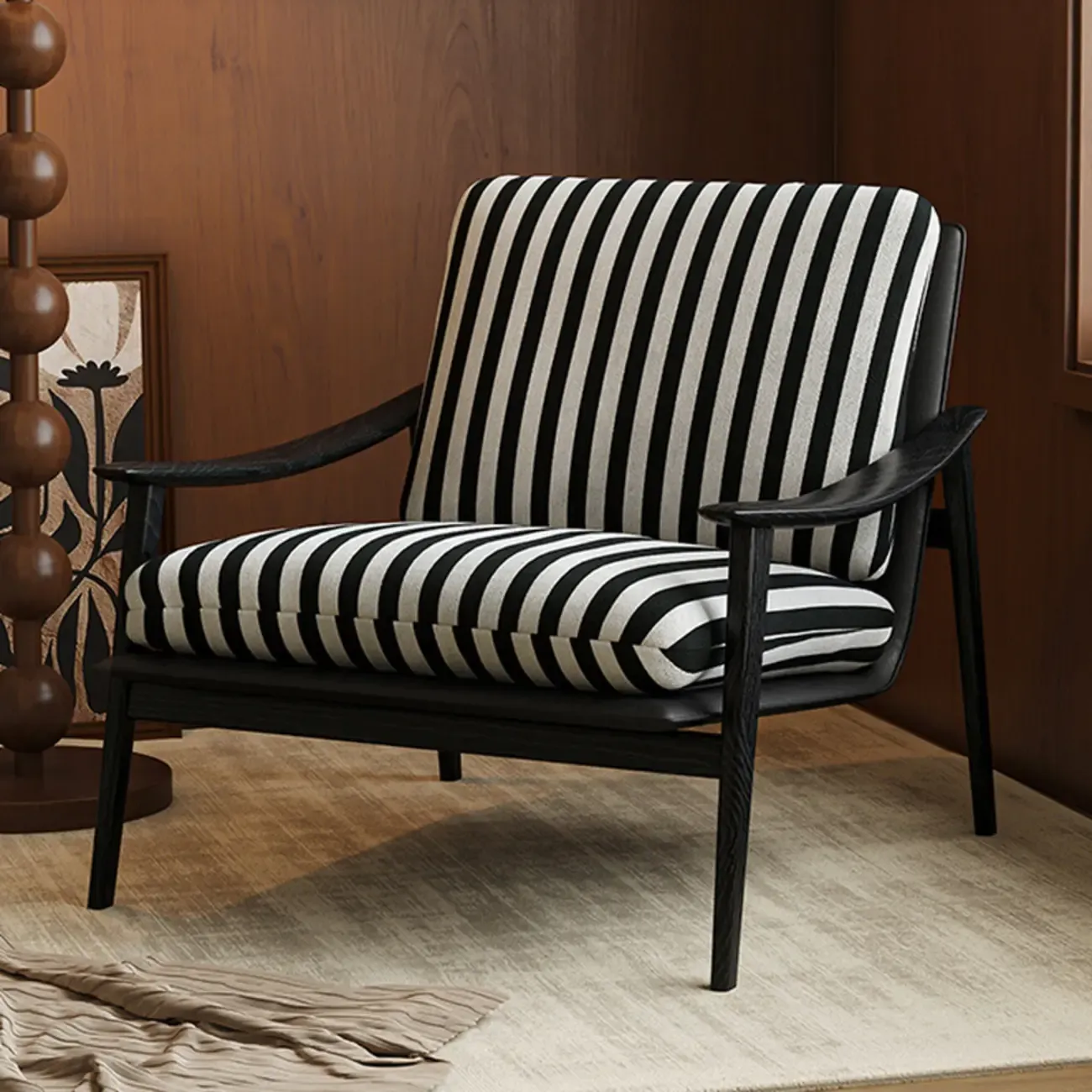 Jacquard Fabric Accent Chair for Living Rooms Image - 4