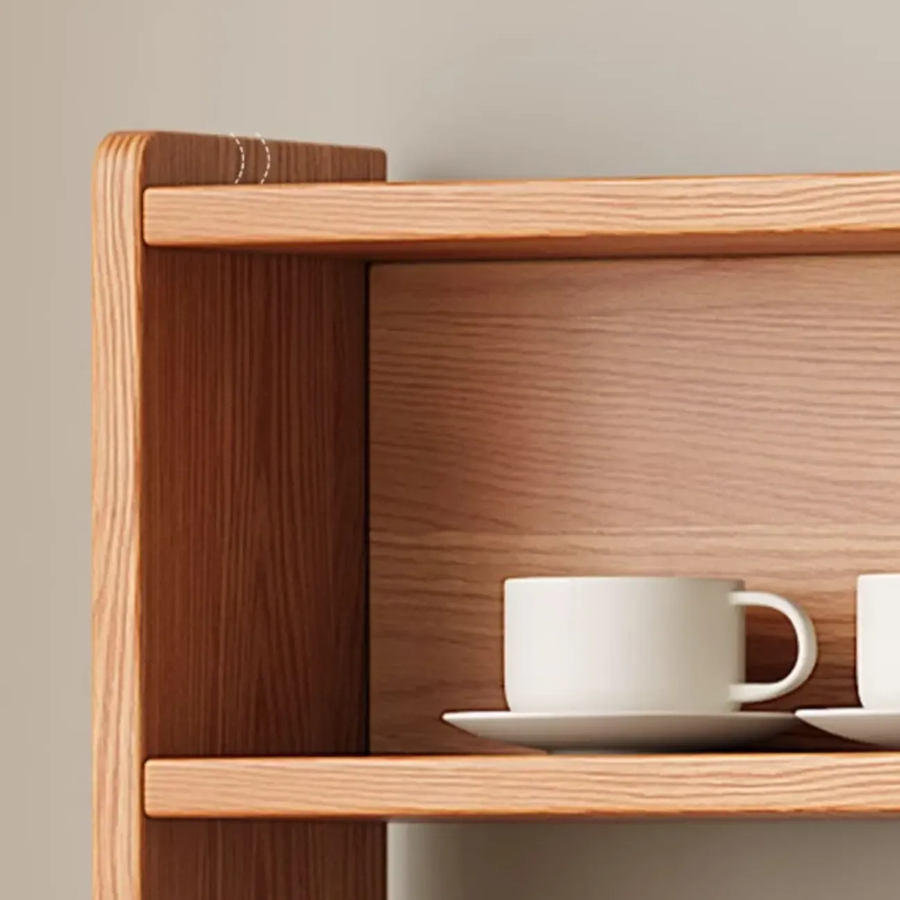 Modern Wood Narrow Buffet with Drawers and Sliding Doors Image - 9