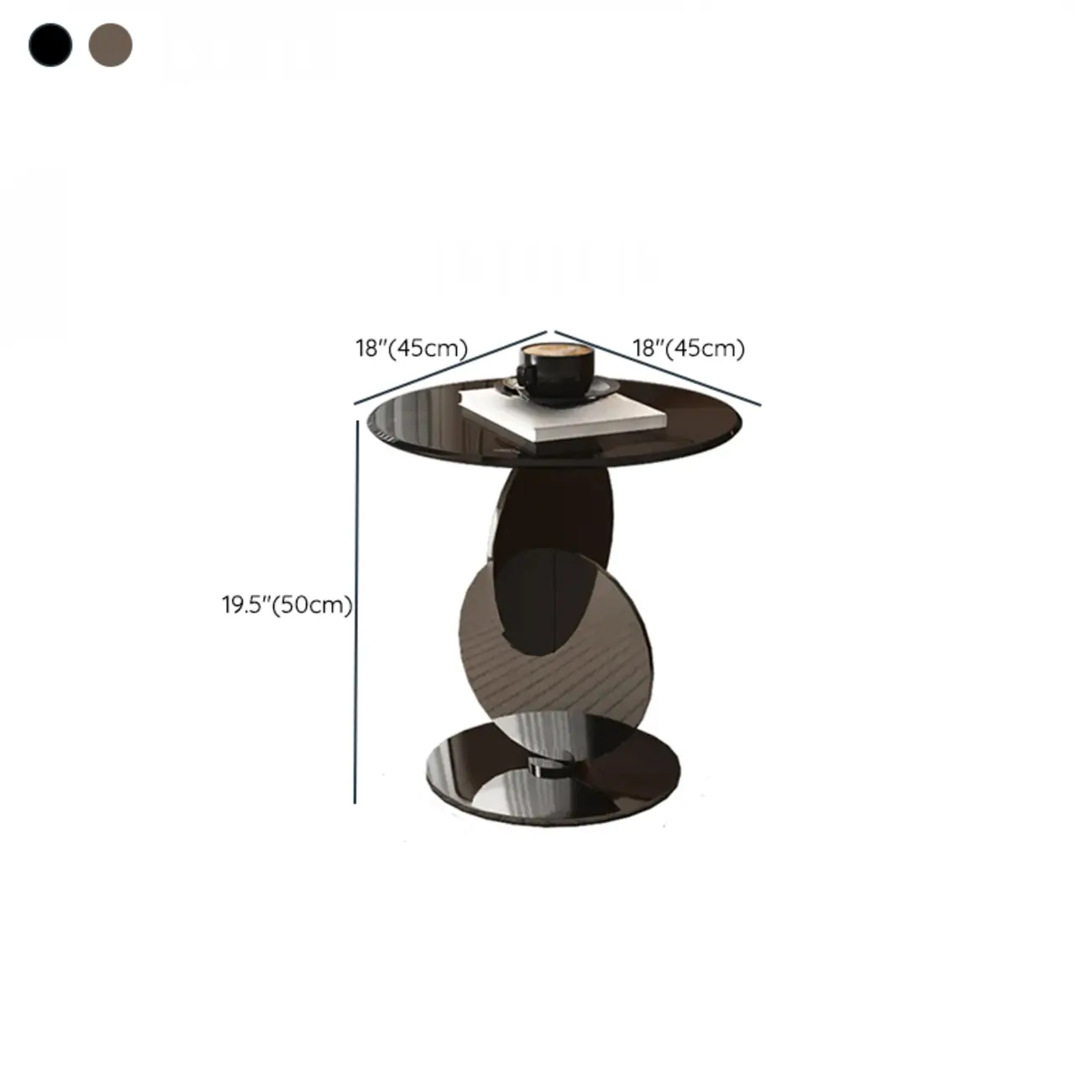 Modern Round Glass Top Stainless Pedestal Side Table Image - 13 | homeyfad