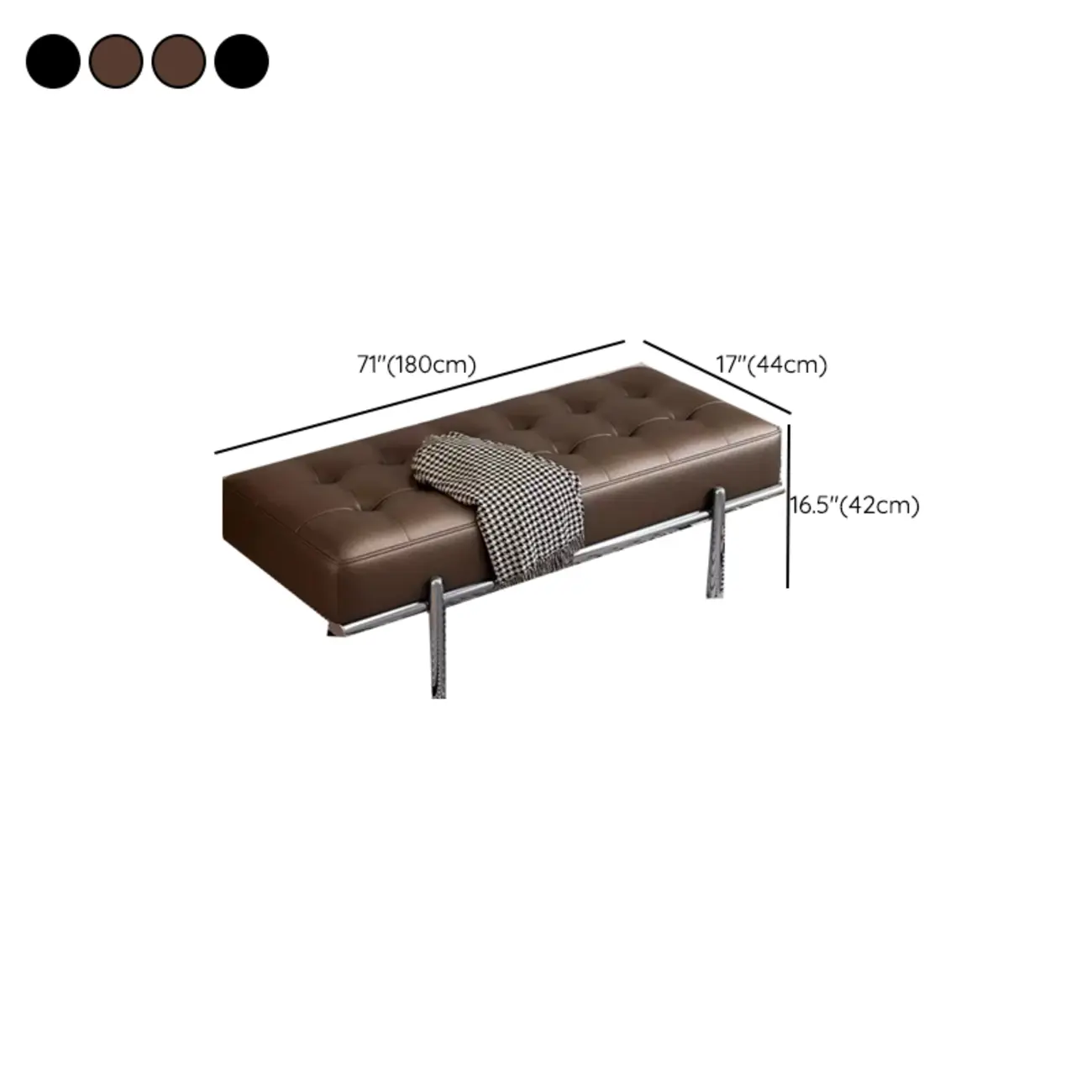 Modern Leather Upholstered Tufted Bedroom Bench Image - 13 | homeyfad