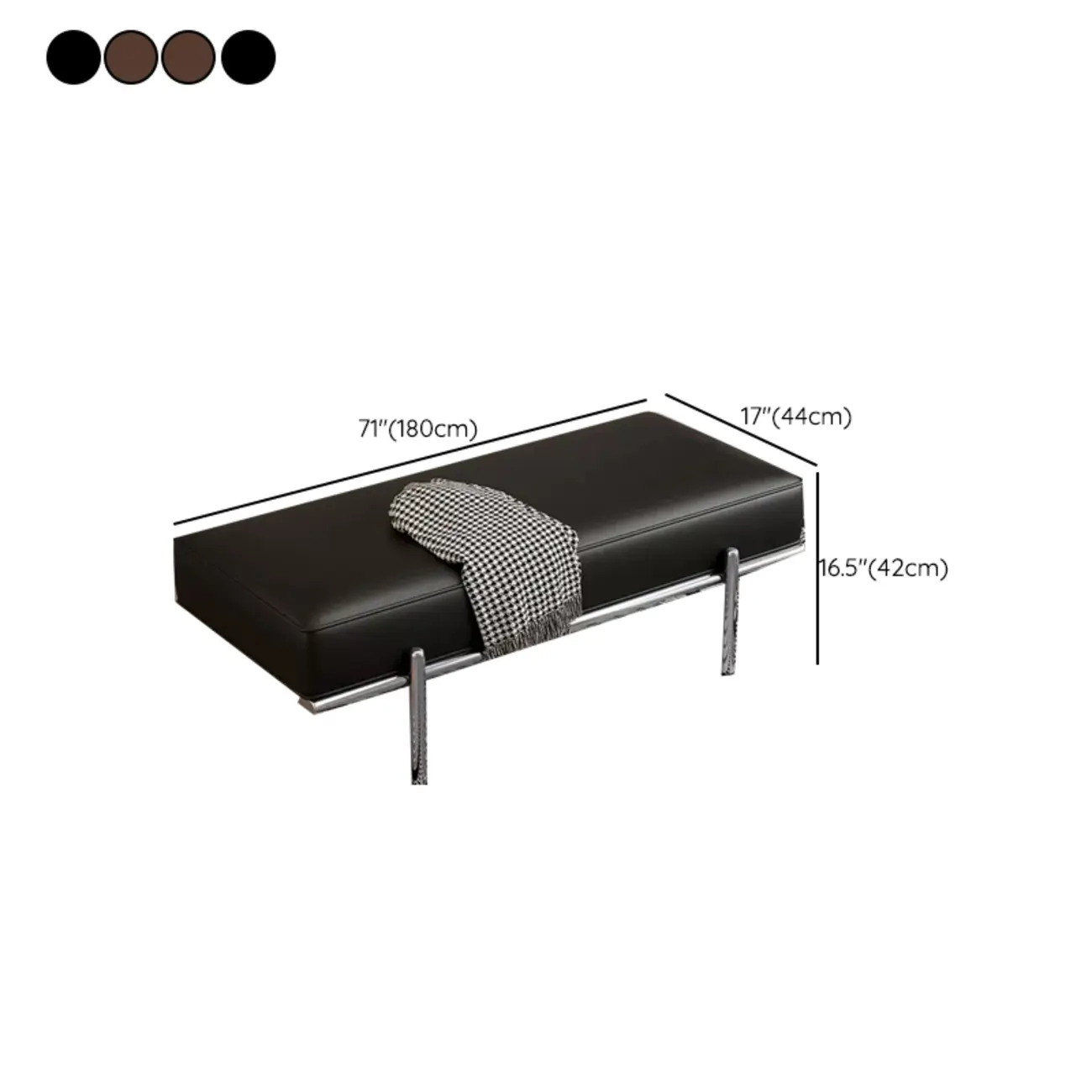 Modern Leather Upholstered Tufted Bedroom Bench Image - 17 | homeyfad