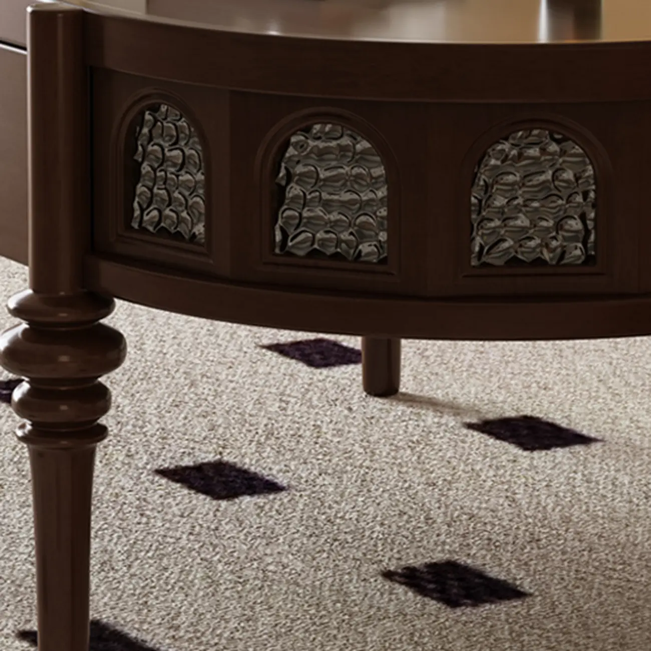 Mid Century Modern 2-drawer Oval Wood Coffee Table With Legs Image - 6 | homeyfad