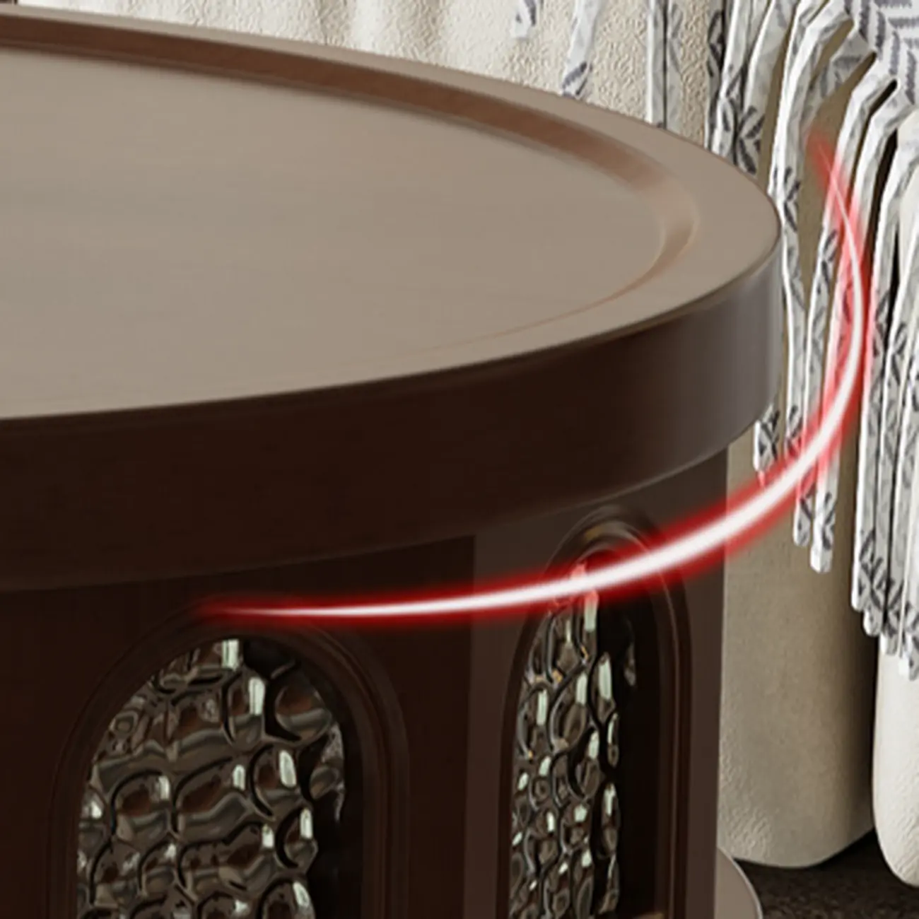 Mid Century Modern 2-drawer Oval Wood Coffee Table With Legs Image - 9 | homeyfad