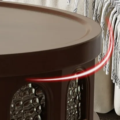 Mid Century Modern 2-drawer Oval Wood Coffee Table With Legs Image - 9