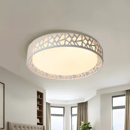 Modern 19" White Acrylic LED Flush Mount Ceiling Light Image - 1