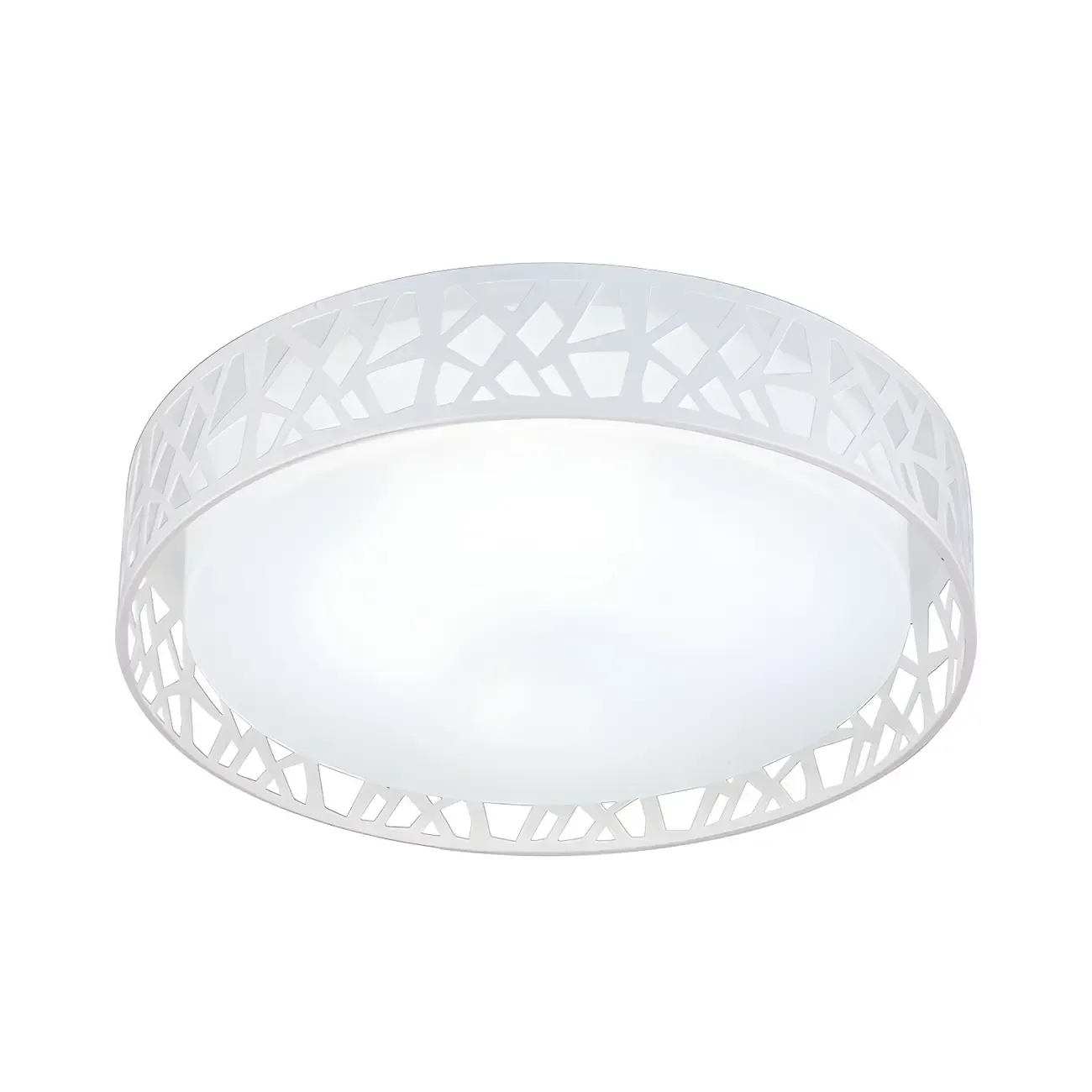 Modern 19" White Acrylic LED Flush Mount Ceiling Light Image - 4