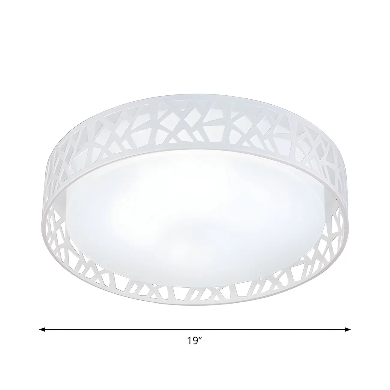 Modern 19" White Acrylic LED Flush Mount Ceiling Light Image - 5 | homeyfad