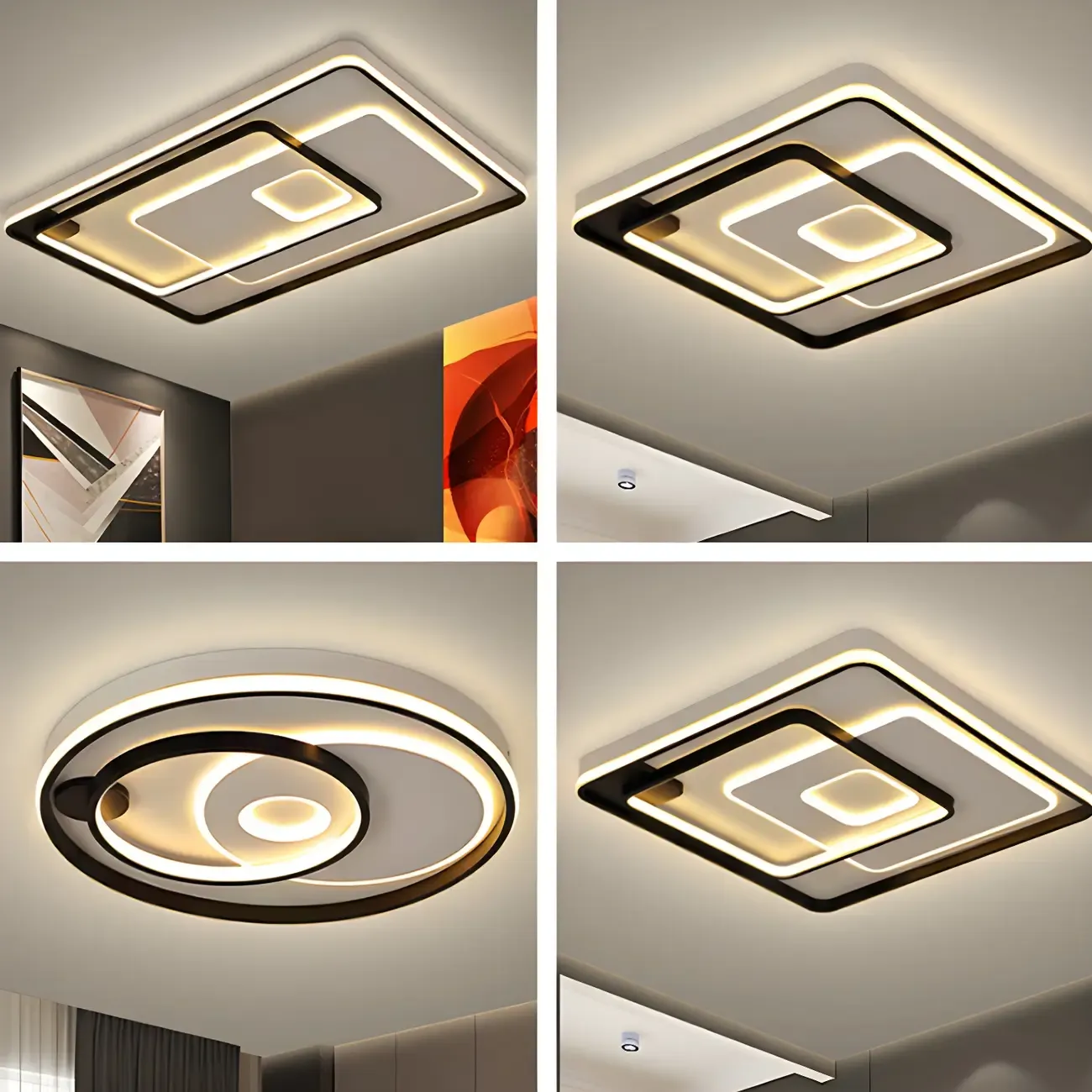 Modern LED Flush Ceiling Light for Living Room Ambience Image - 2