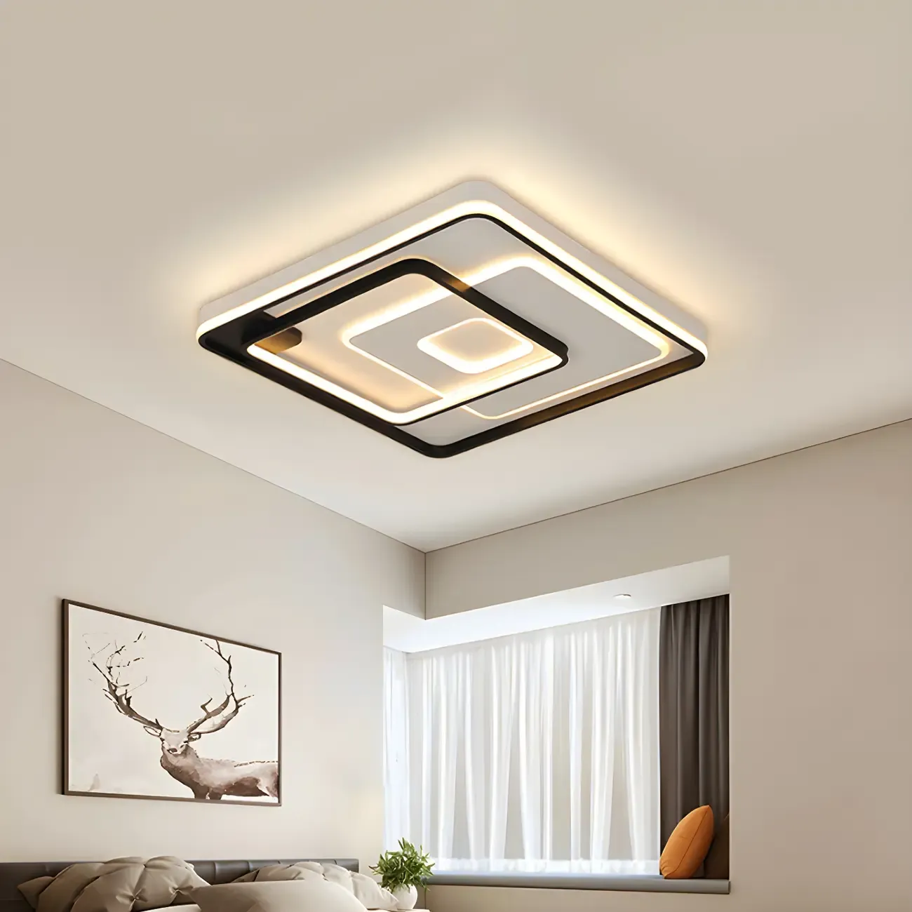 Modern LED Flush Ceiling Light for Living Room Ambience Image - 8