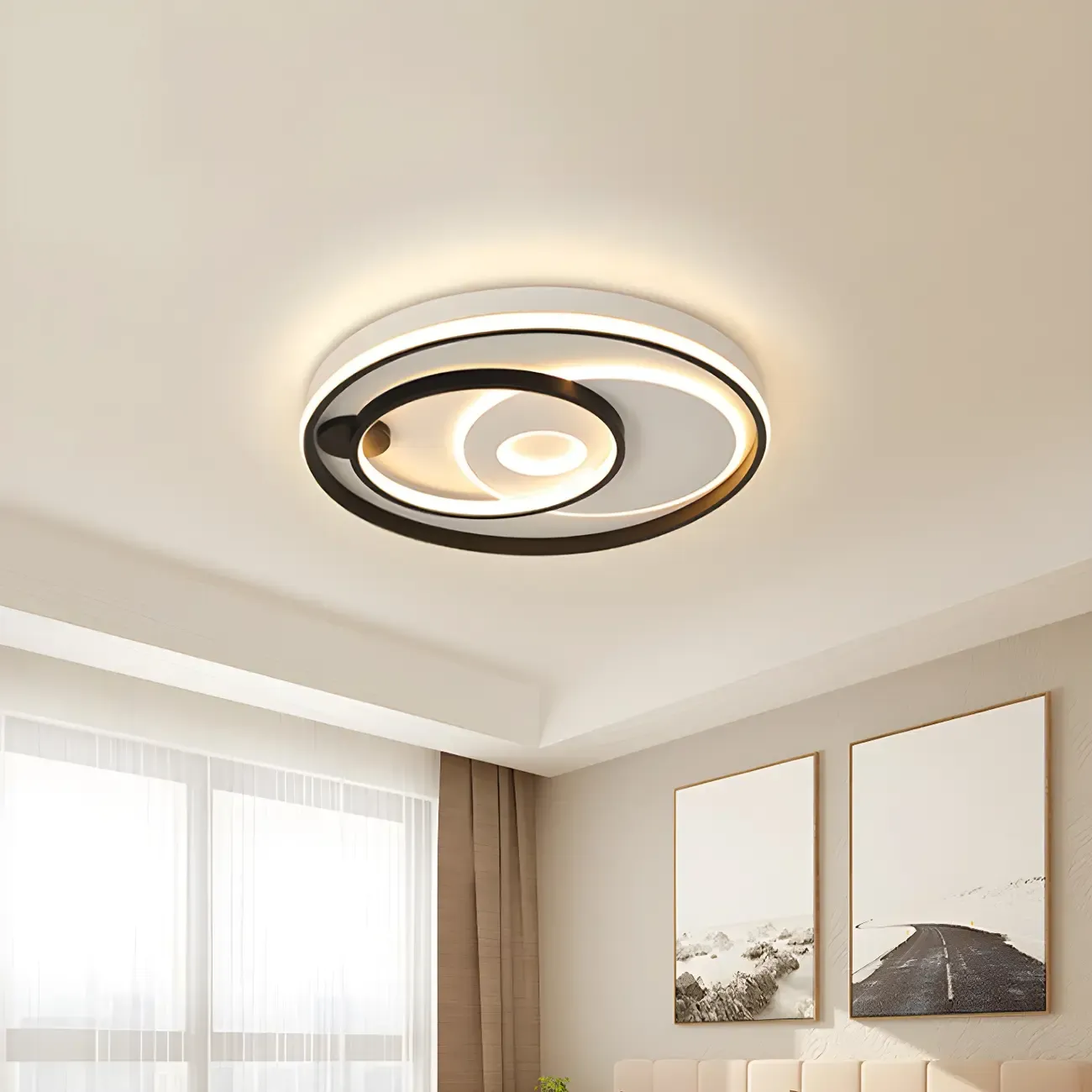 Modern LED Flush Ceiling Light for Living Room Ambience Image - 12