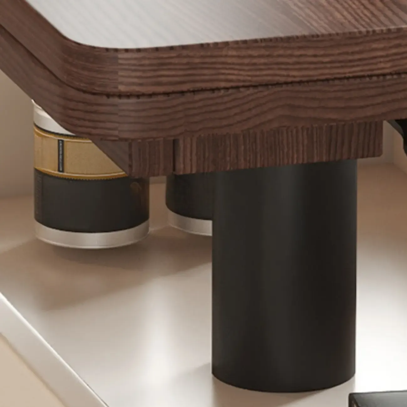 Rectangle Foldable Lift Top Wood Metal Side Table with Wheels Image - 10