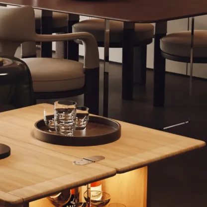 Elegant White Multi-function Wooden Wheel Side Table Image - 7