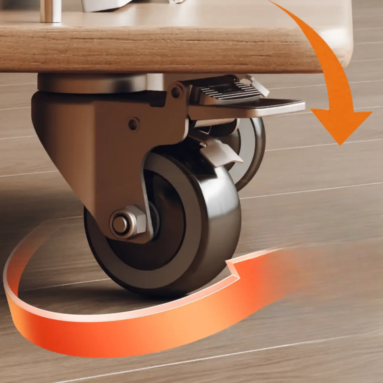 Elegant White Multi-function Wooden Wheel Side Table Image - 9