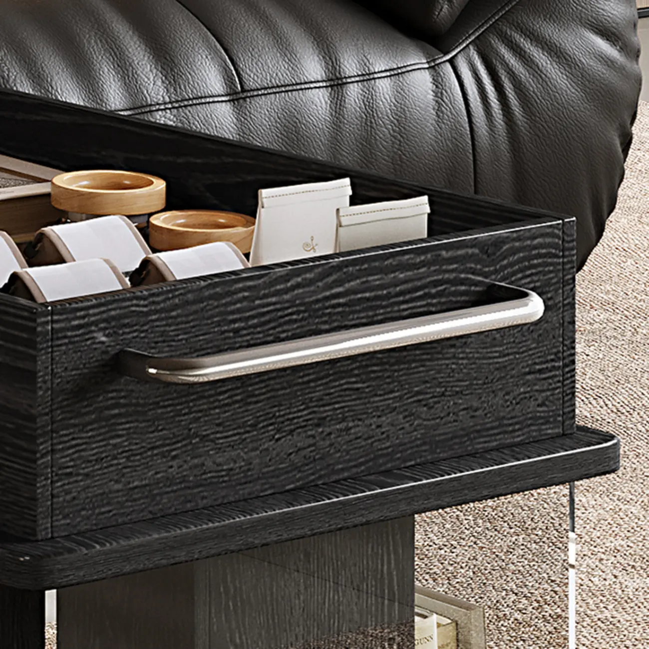 Black Lift Top Storage RollingCoffee Table For Living Room Image - 9 | homeyfad