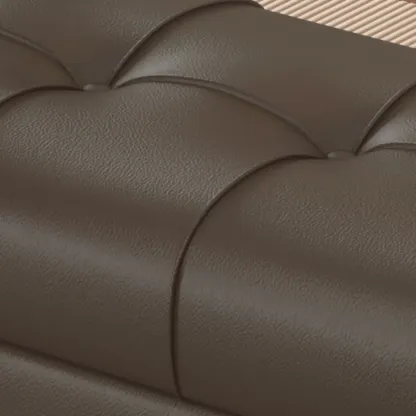 Modern Leather Upholstered Bedroom Bench with Storage Image - 6