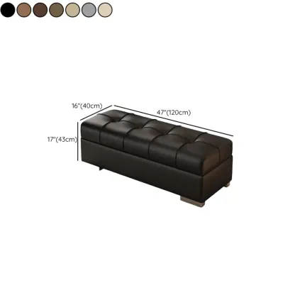 Modern Leather Upholstered Bedroom Bench with Storage #size