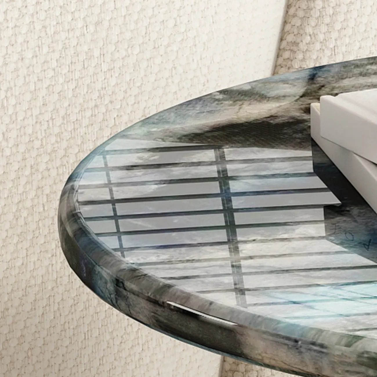 Contemporary Marble Top Round Side Table Metal Base Image - 10 | homeyfad