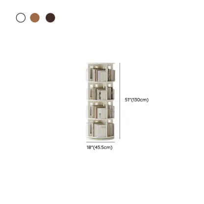 Swivel Rubberwood Vertical Open Back Bookcase with Drawer Image - 33