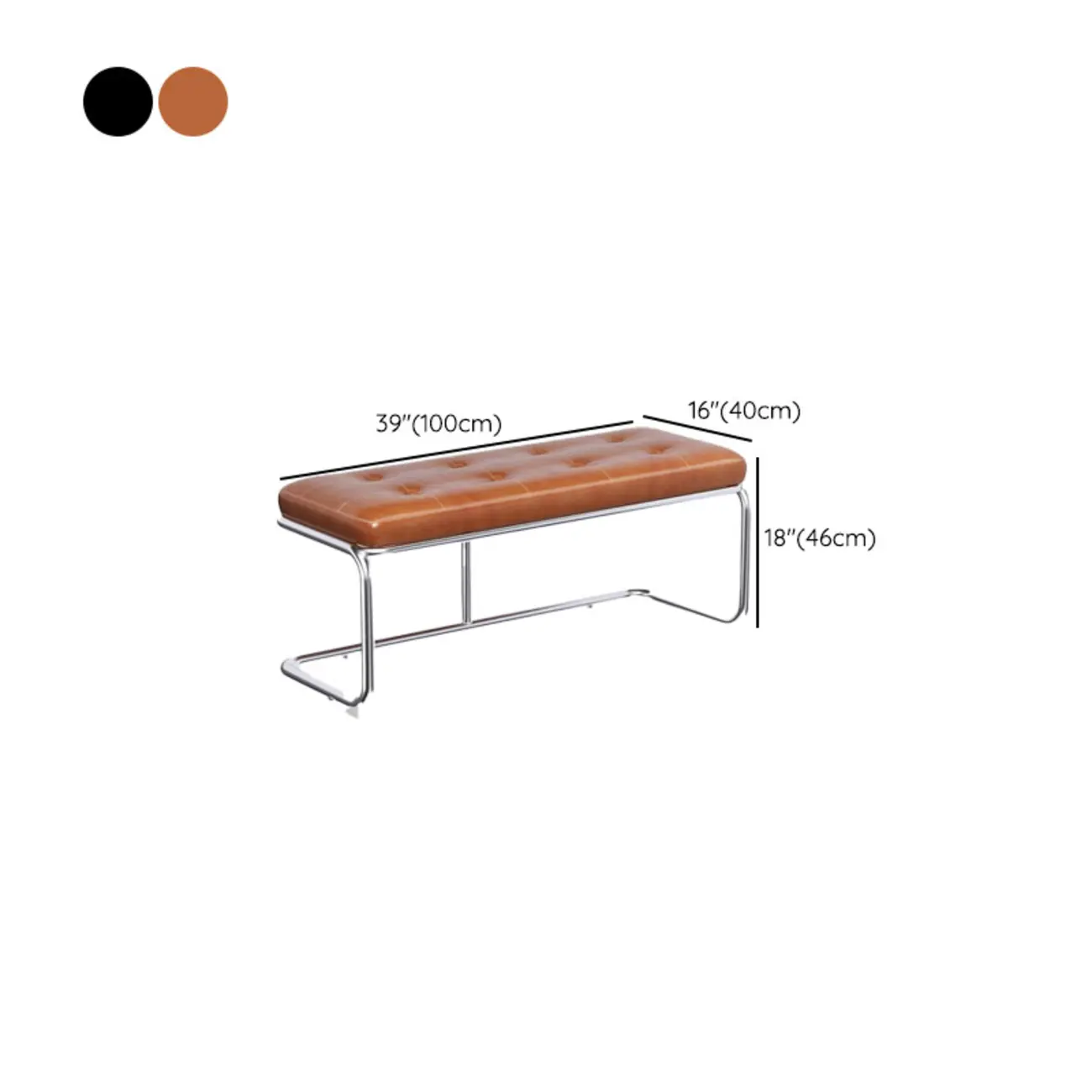 Modern Leather Rectangular Upholstered Bedroom Bench #size | homeyfad