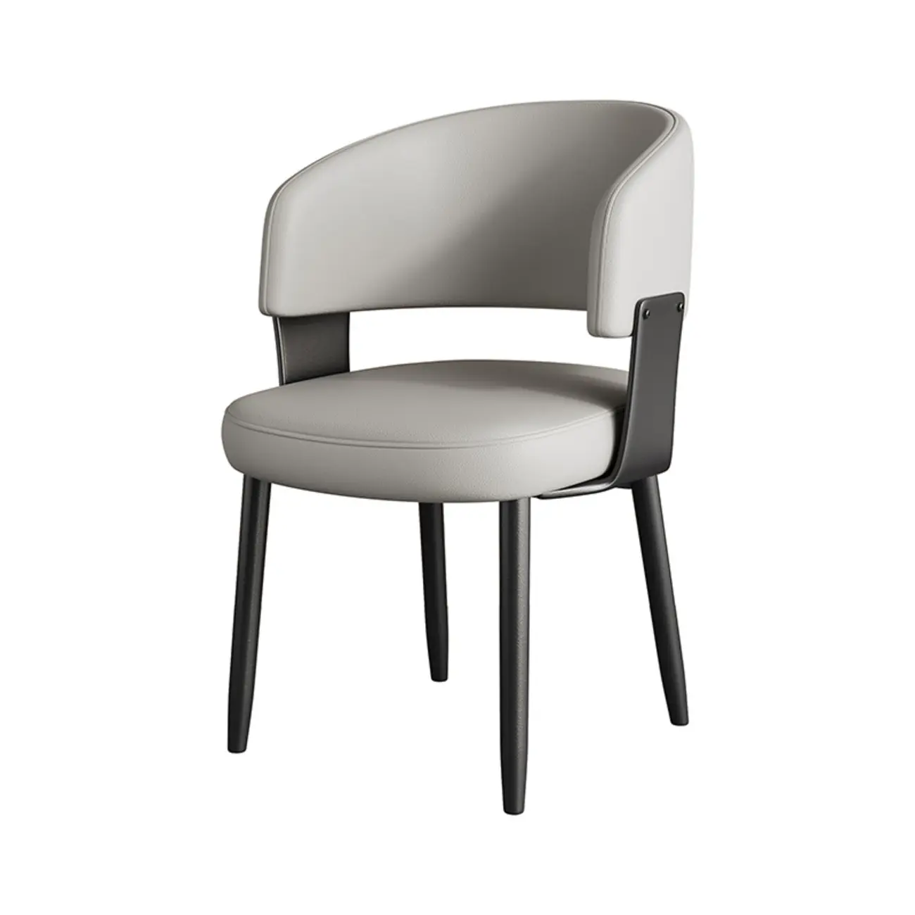 Modern Glam Leather Upholstered Dining Chair Image - 25 | homeyfad