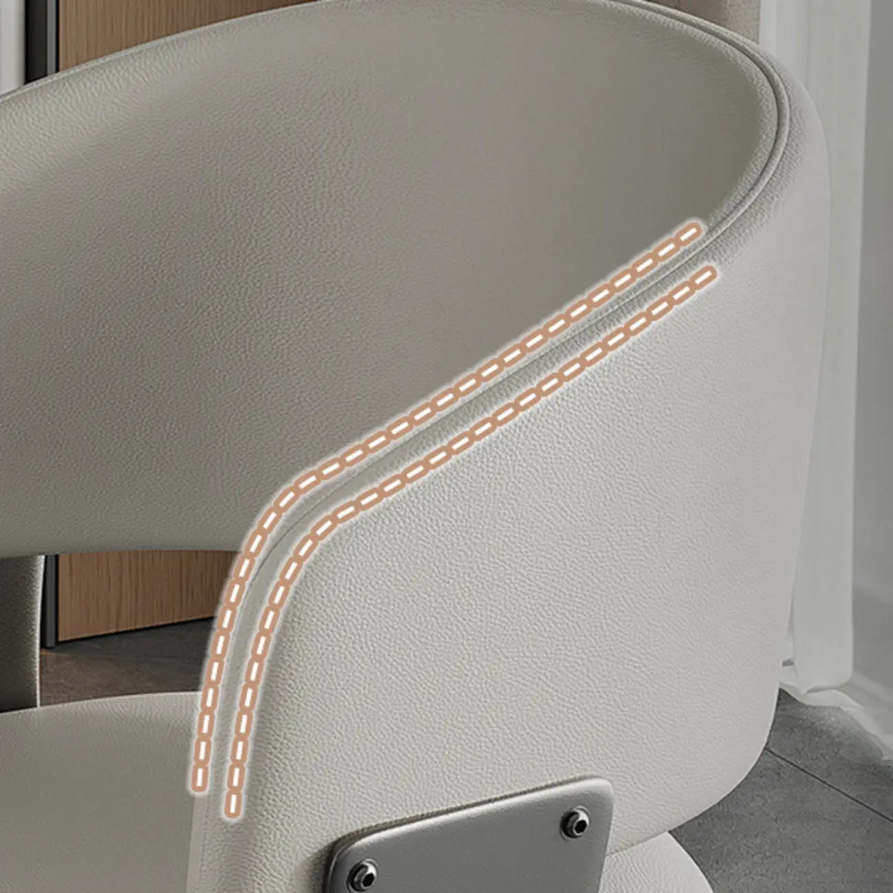 Modern Glam Leather Upholstered Dining Chair Image - 6 | homeyfad