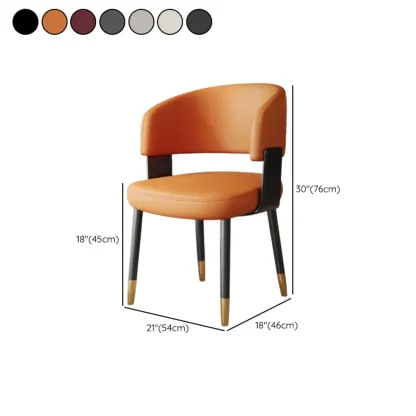 Modern Glam Leather Upholstered Dining Chair Image - 24