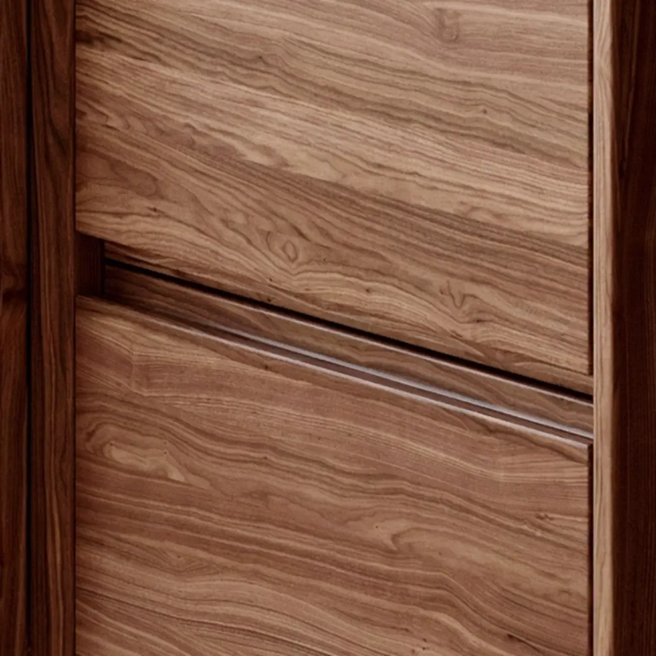 Black Walnut Open Back Wooden Vertical Display Bookshelf Image - 6