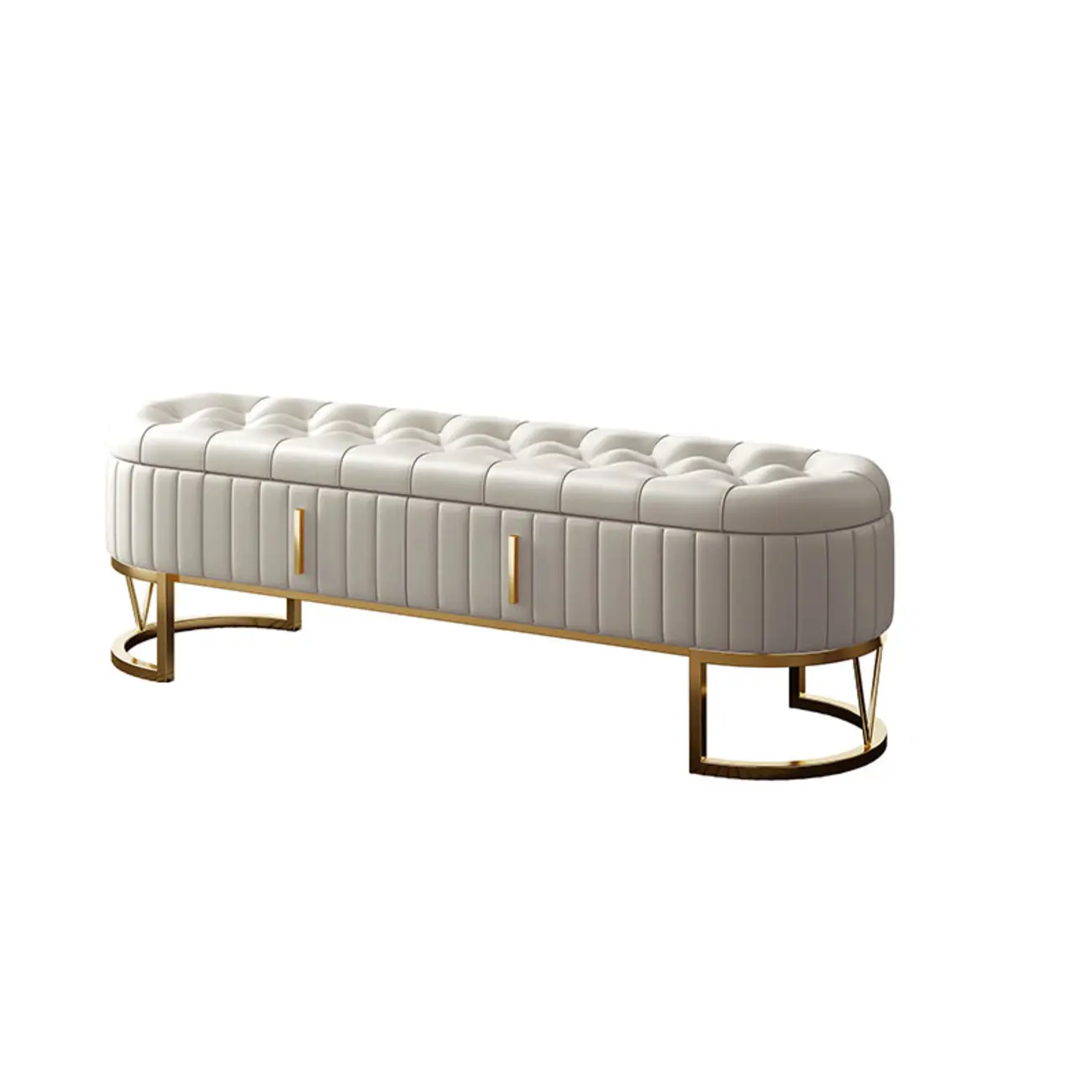 Cushioned Glam Upholstered Bedroom Bench With Drawers Image - 6 | homeyfad