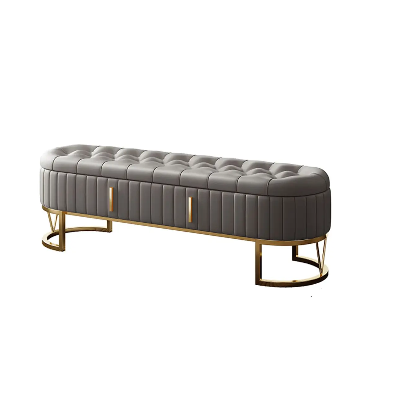 Cushioned Glam Upholstered Bedroom Bench With Drawers Image - 8 | homeyfad
