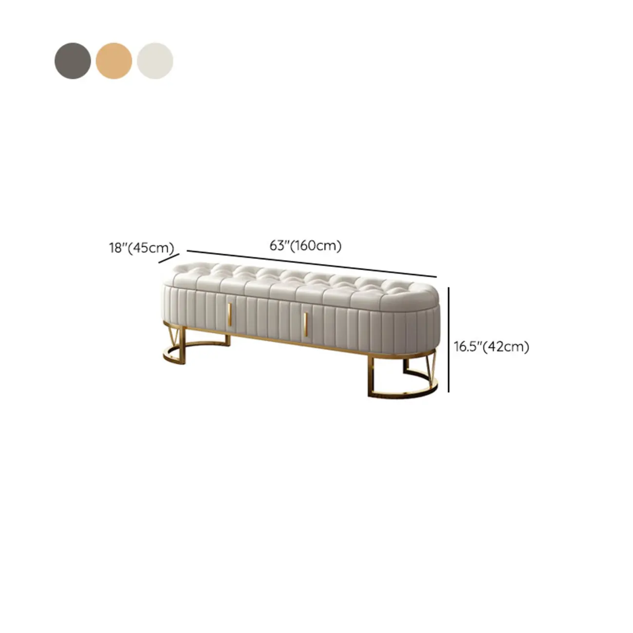 Cushioned Glam Upholstered Bedroom Bench With Drawers Image - 11 | homeyfad