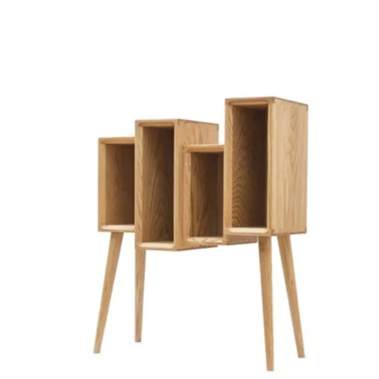 elegant Wood small freestanding Bookcase Closed Back Image - 2