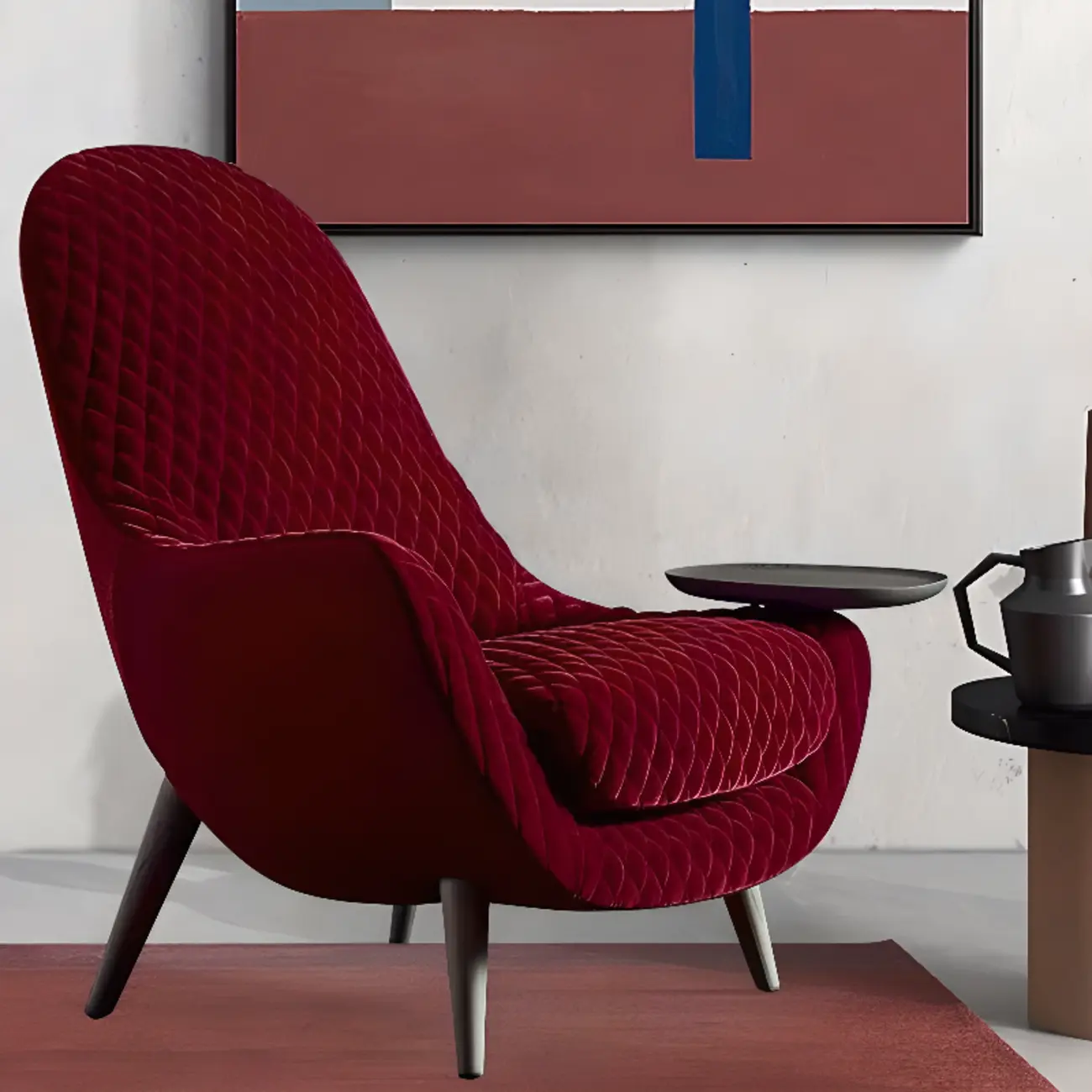 Flannel Barrel Chair Living Room Image - 1 | homeyfad