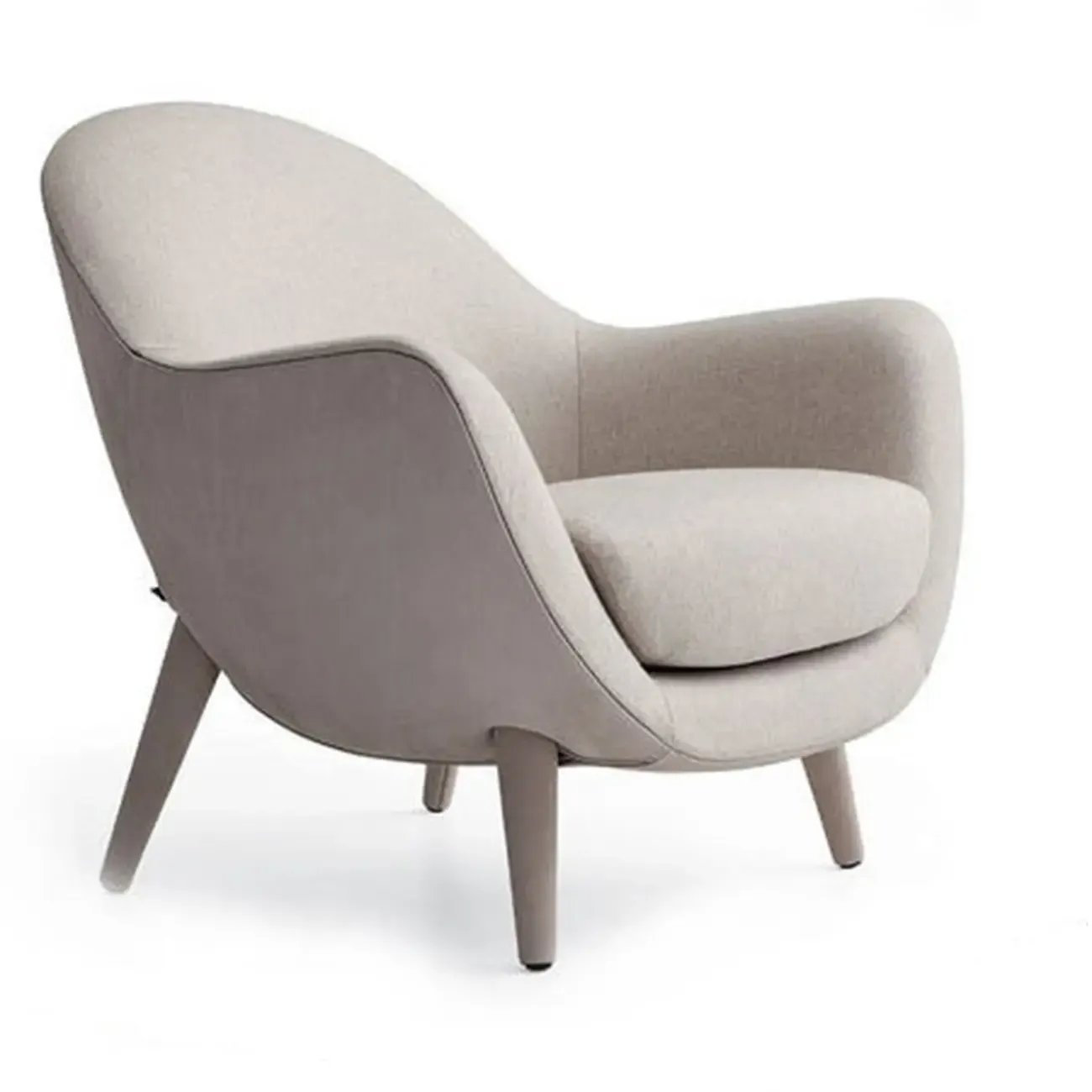 Flannel Barrel Chair Living Room Image - 3