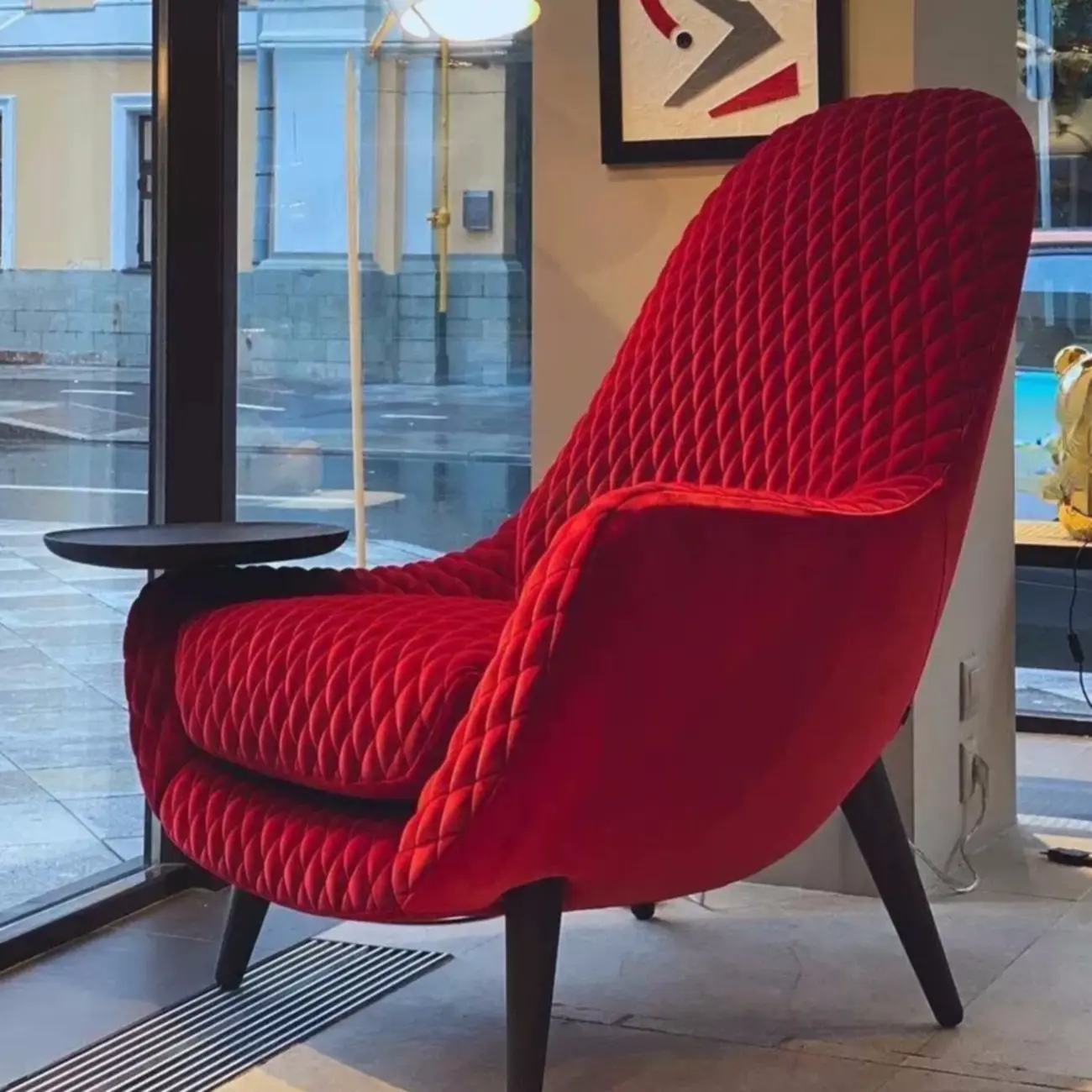 Flannel Barrel Chair Living Room Image - 4 | homeyfad