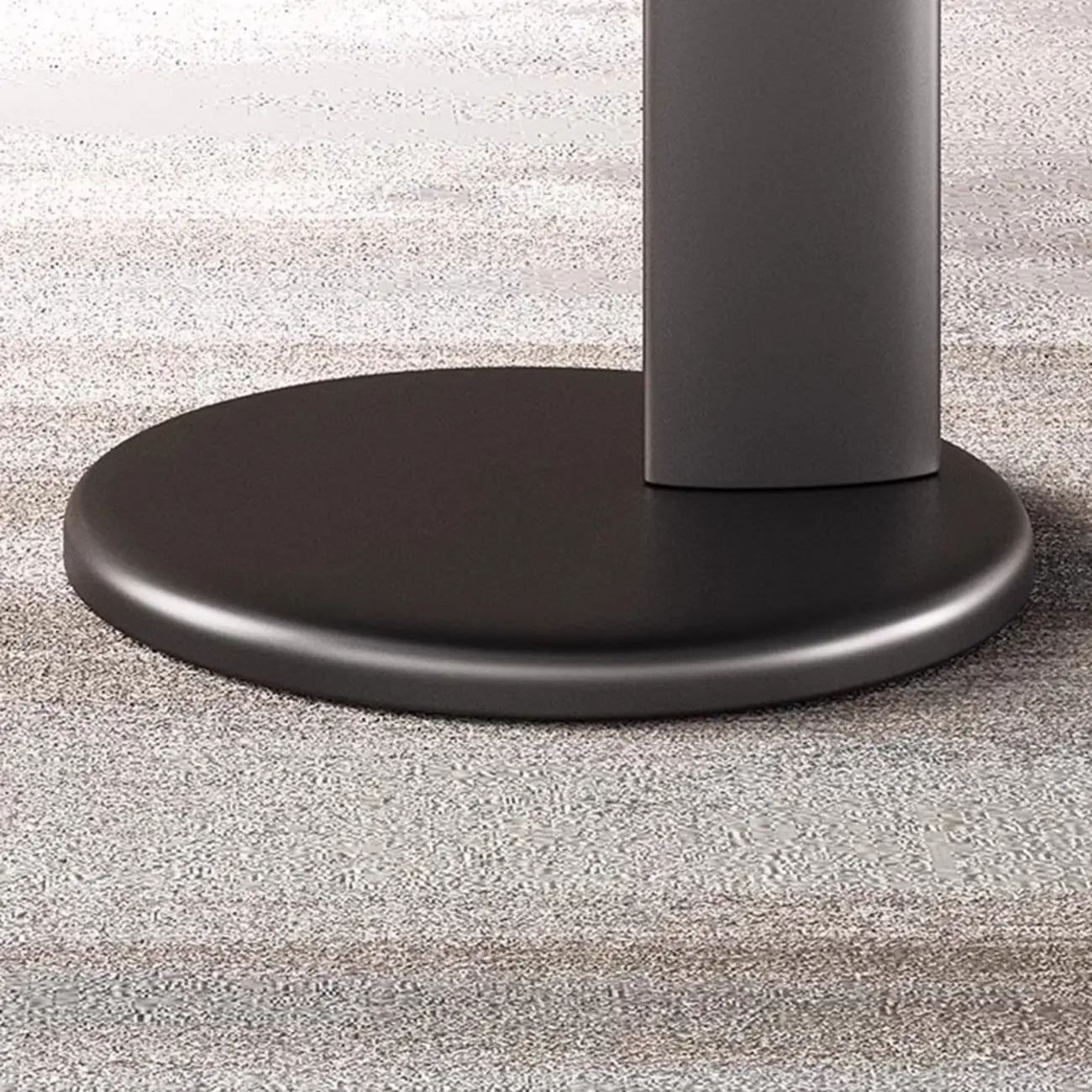 Modern Black Round C-shaped Side Table With Stone Top Image - 4 | homeyfad