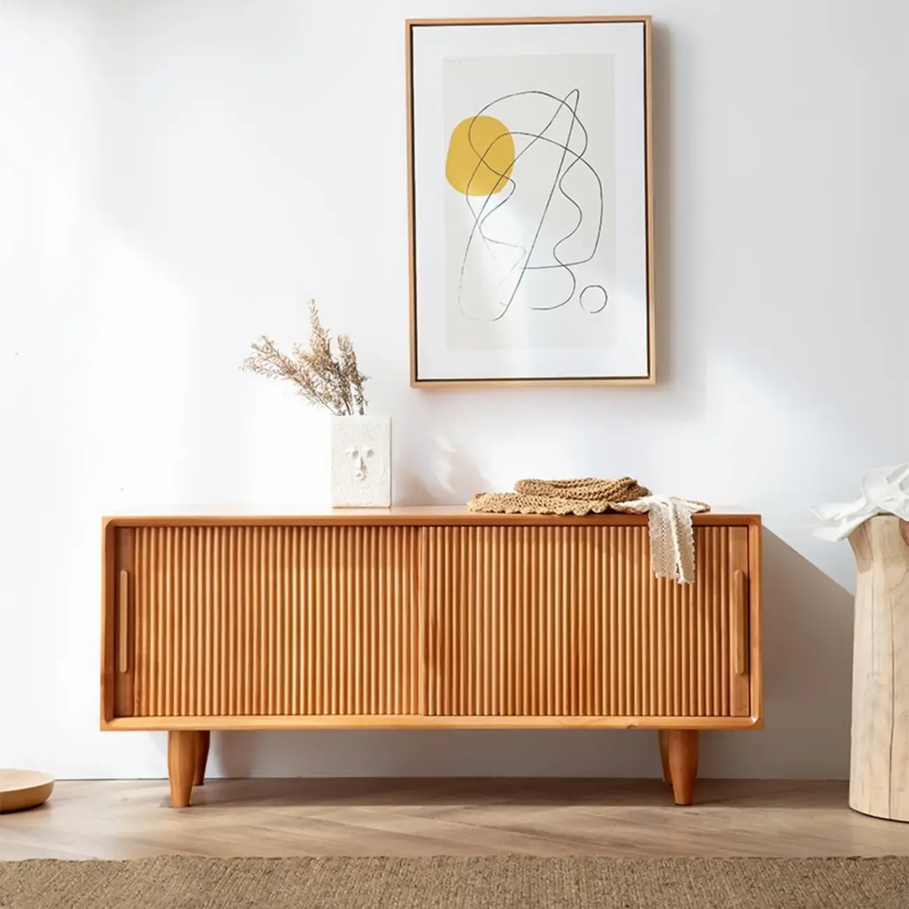 Modern Solid Wood 2 Tier Shoe Storage Bench Image - 1