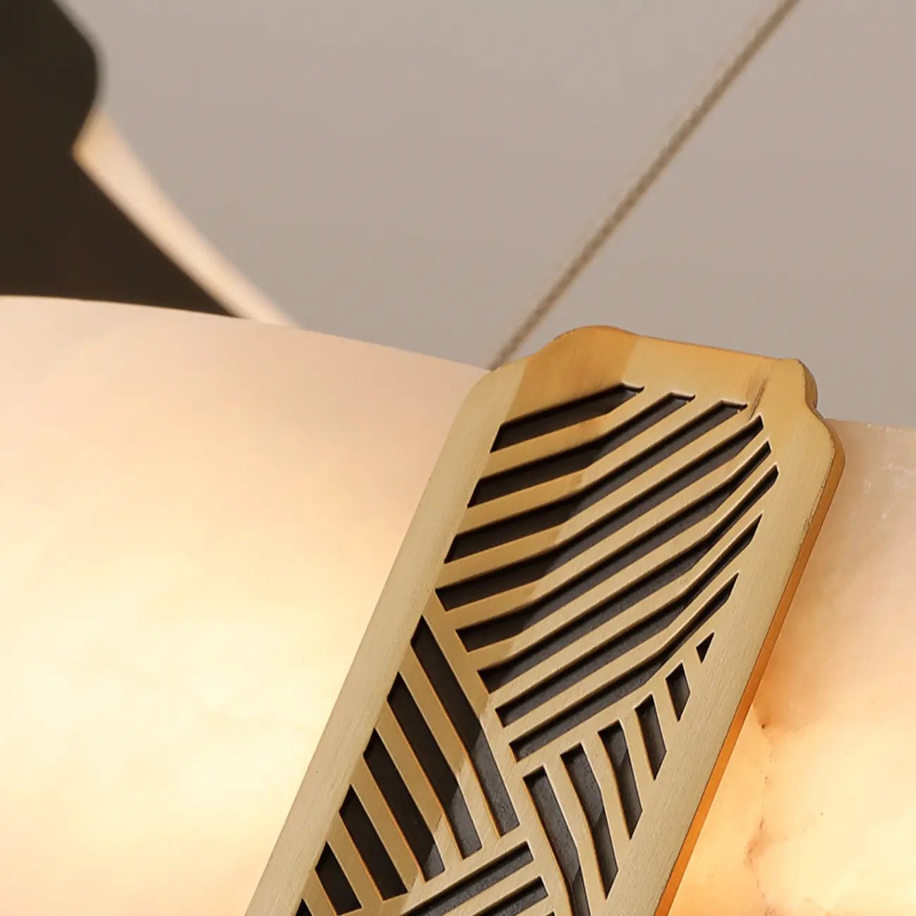 Contemporary Ring Metal Alabaster Chandelier Light Image - 11 | homeyfad