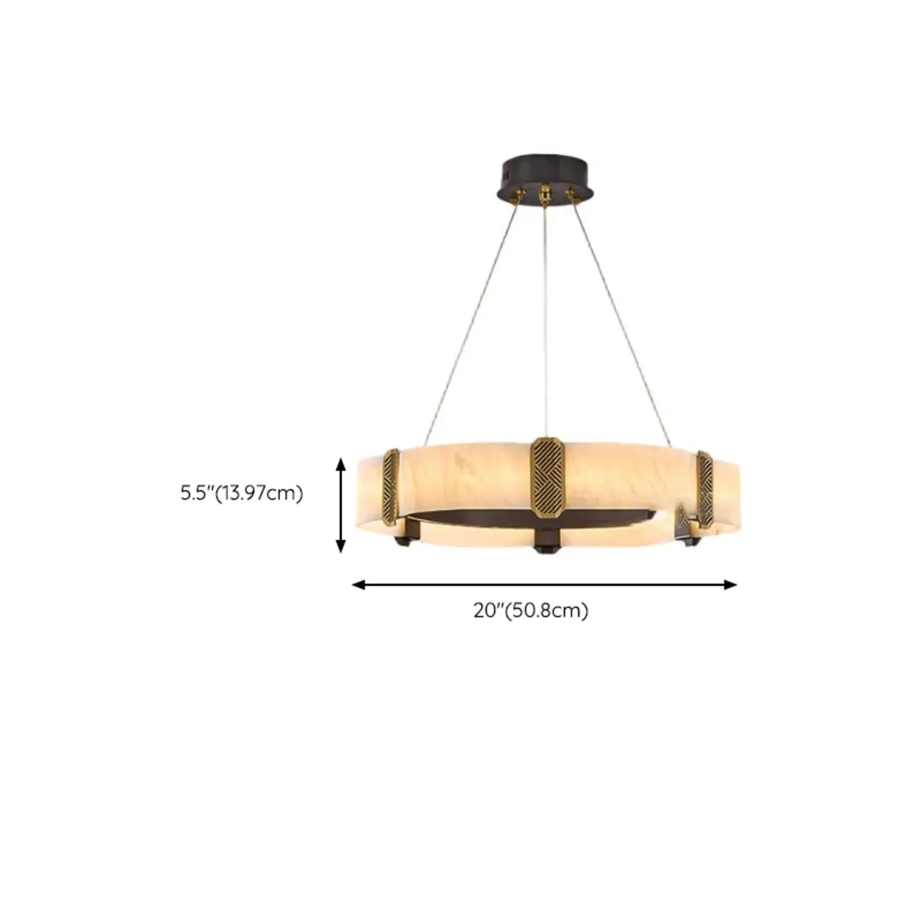 Contemporary Ring Metal Alabaster Chandelier Light #size | homeyfad