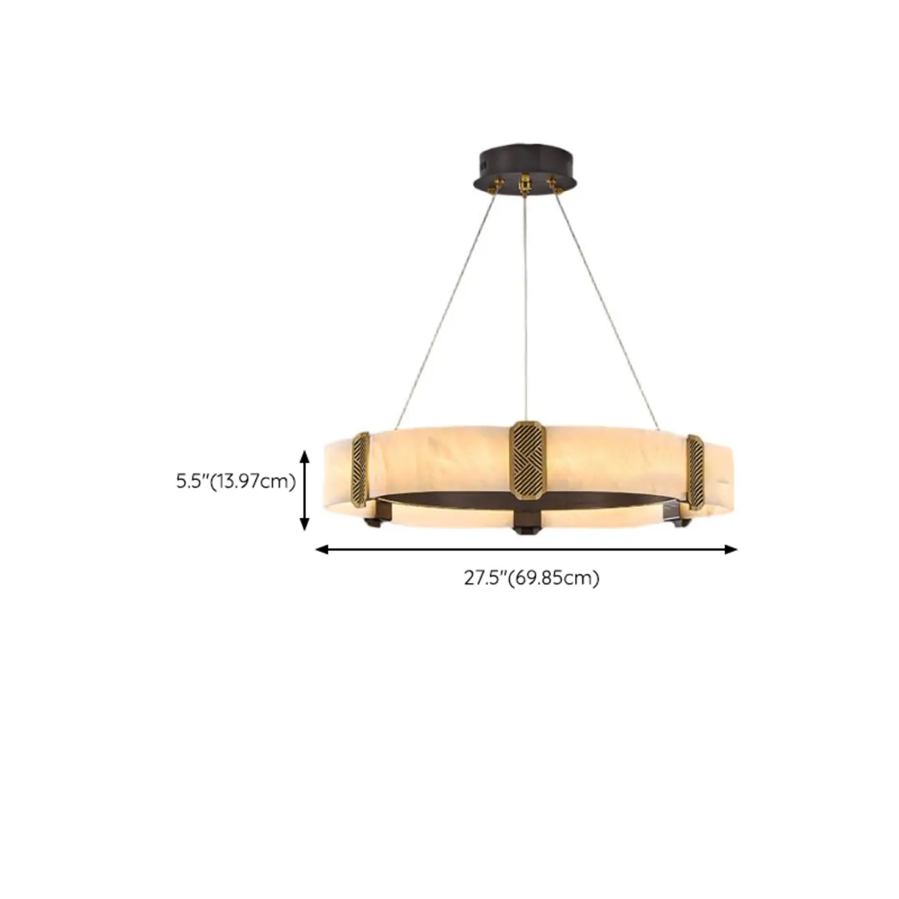 Contemporary Ring Metal Alabaster Chandelier Light Image - 14 | homeyfad