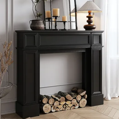 Traditional Vintage Wood Console Table In Warm Brown Image - 3