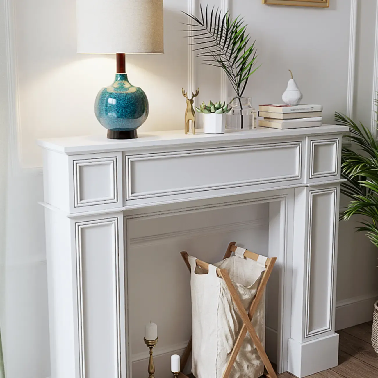 Traditional Vintage Wood Console Table In Warm Brown Image - 4