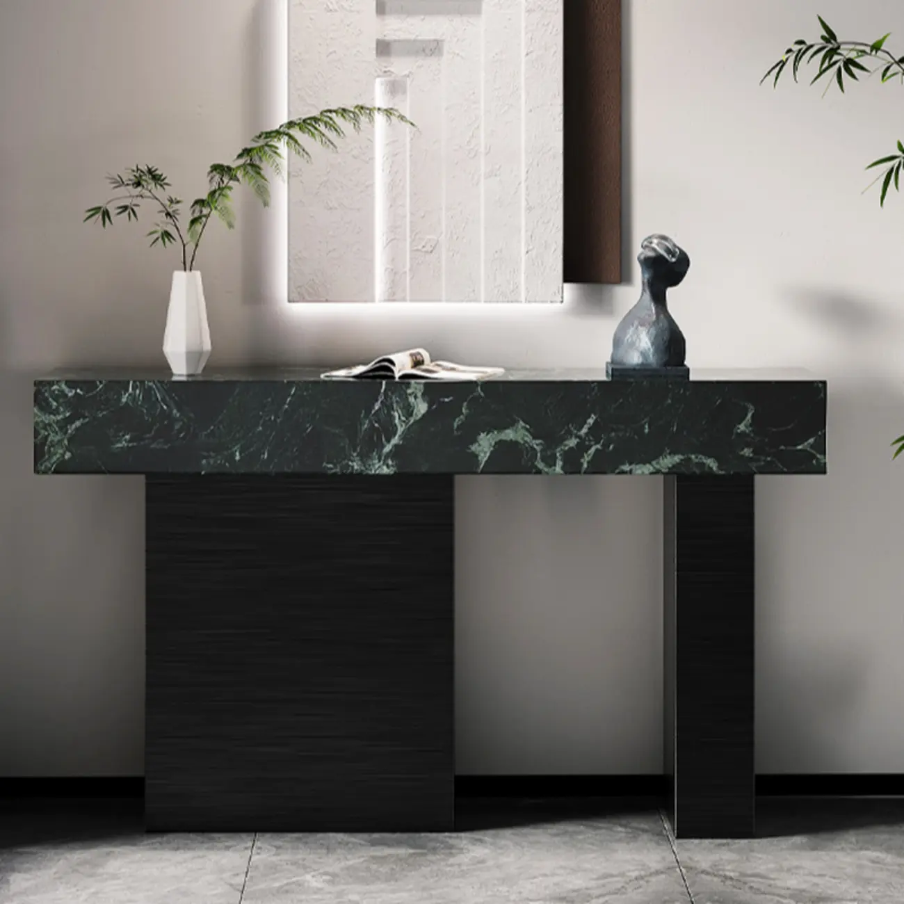 Luxury Stone Top Console Table With Stainless Steel Base Image - 1 | homeyfad