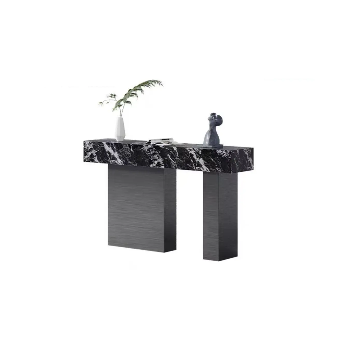 Luxury Stone Top Console Table With Stainless Steel Base Image - 3 | homeyfad