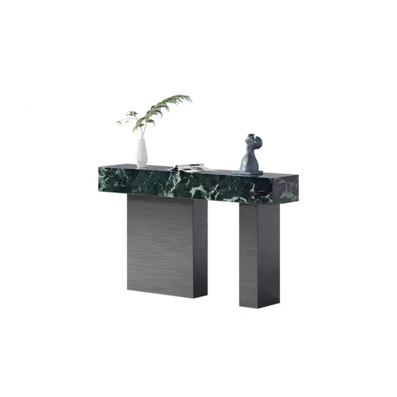 Luxury Stone Top Console Table With Stainless Steel Base Image - 4