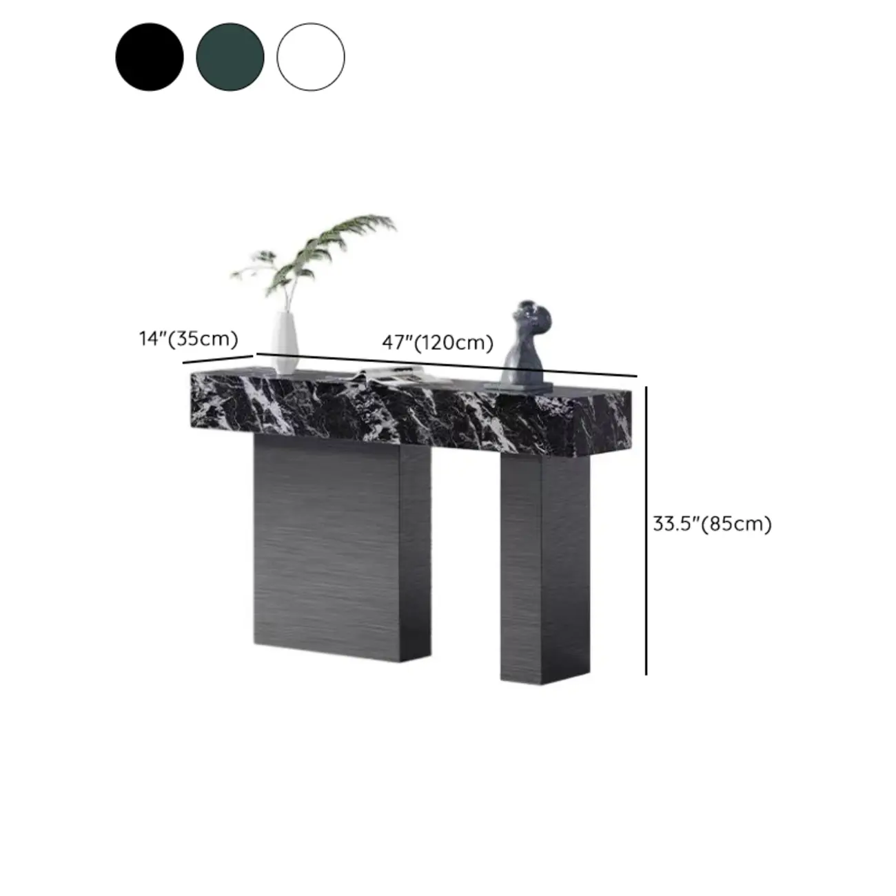 Luxury Stone Top Console Table With Stainless Steel Base Image - 8 | homeyfad